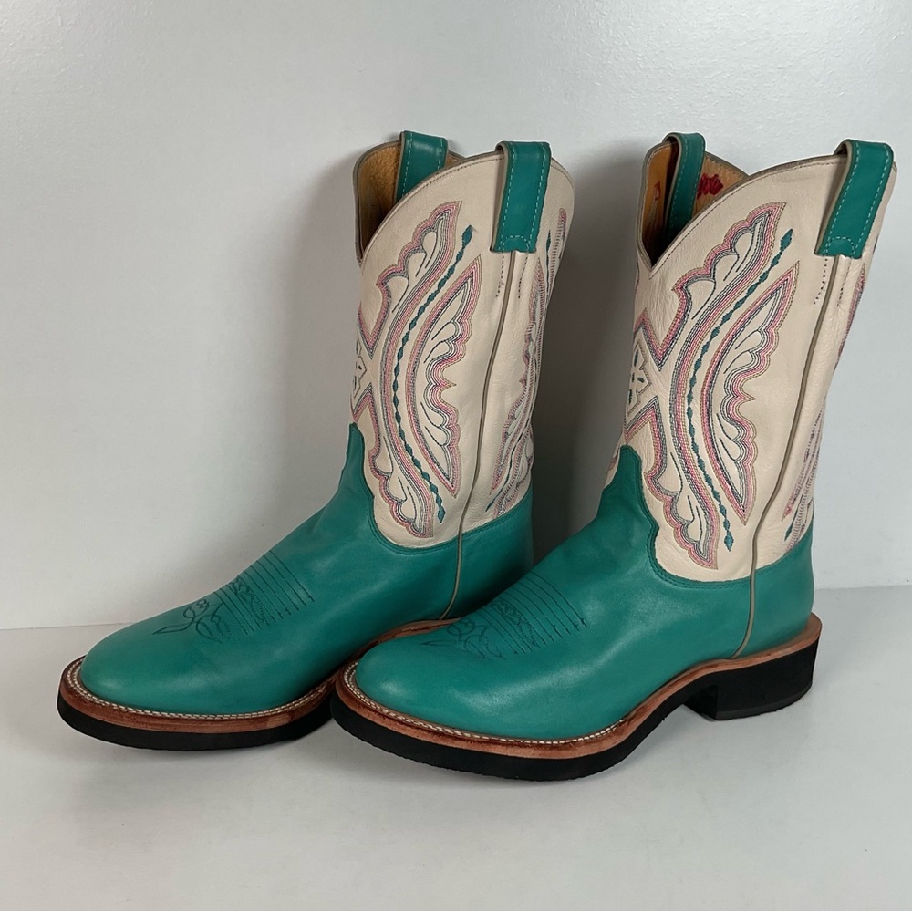 Justin Tekno Crepe Cowgirl Boots | USA Made | Turquoise | Women’s 10 B